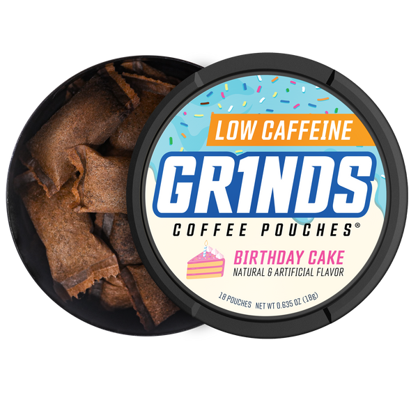 Energy &amp; Tobacco Alternative | Grinds Coffee Pouches | Birthday Cake